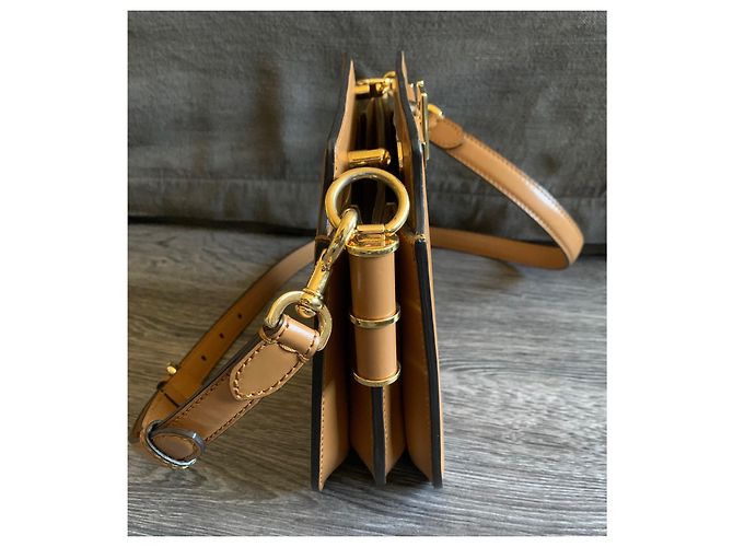 Borsa a tracolla Fendi Touch in pelle sabbia Marrone chiaro - vista 8