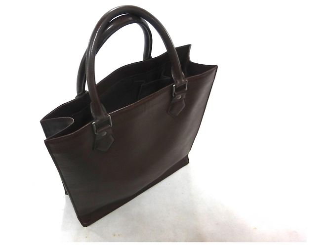 Louis Vuitton Borsa piatta in pelle Epi Moka Marrone scuro - vista 19