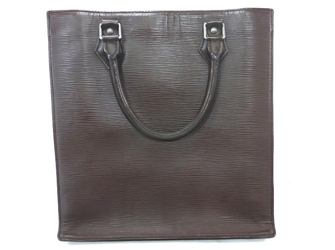 Louis Vuitton Borsa piatta in pelle Epi Moka Marrone scuro - vista 2