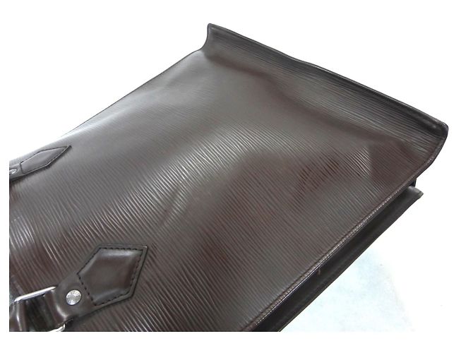Louis Vuitton Borsa piatta in pelle Epi Moka Marrone scuro - vista 20