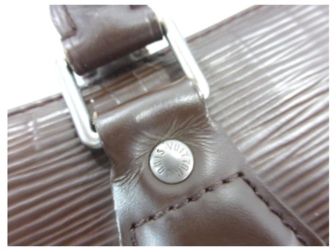 Louis Vuitton Borsa piatta in pelle Epi Moka Marrone scuro - vista 6