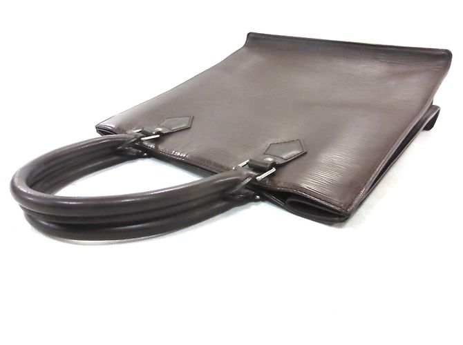 Louis Vuitton Borsa piatta in pelle Epi Moka Marrone scuro - vista 9