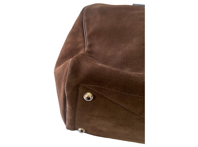Hermès Borsa weekend Victoria in camoscio marrone Marrone scuro - vista 10