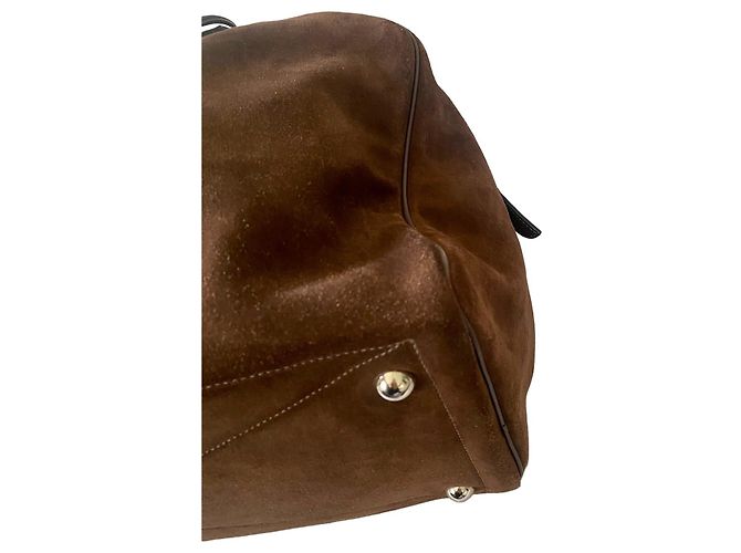 Hermès Borsa weekend Victoria in camoscio marrone Marrone scuro - vista 11
