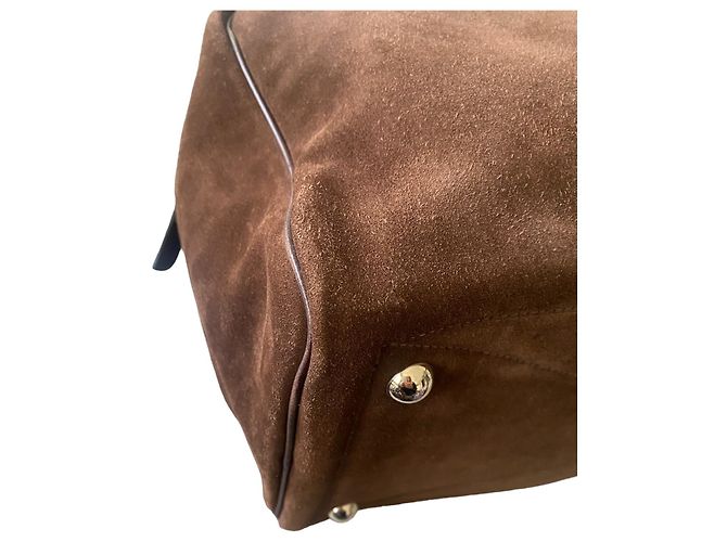 Hermès Borsa weekend Victoria in camoscio marrone Marrone scuro - vista 12