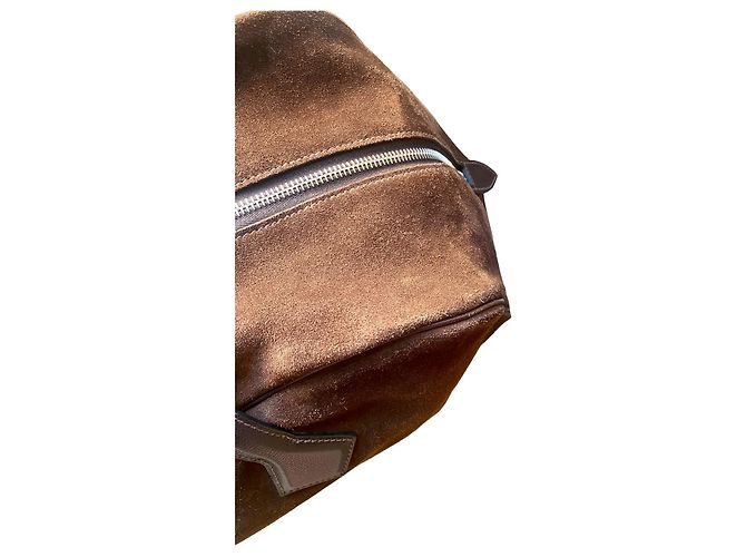 Hermès Borsa weekend Victoria in camoscio marrone Marrone scuro - vista 15