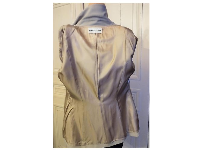 Thierry Mugler MUGLER JACKET SOFT CREPE CROSSOVER GRAPHIC SIGNED T 38/40 Beige - view 3