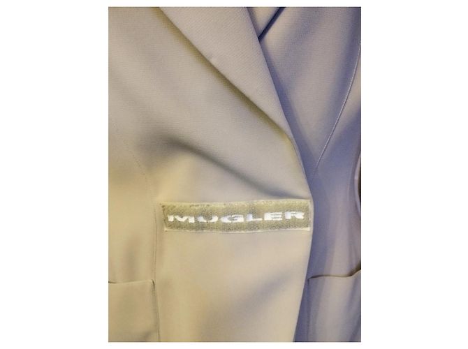 Thierry Mugler MUGLER JACKET SOFT CREPE CROSSOVER GRAPHIC SIGNED T 38/40 Beige - view 4