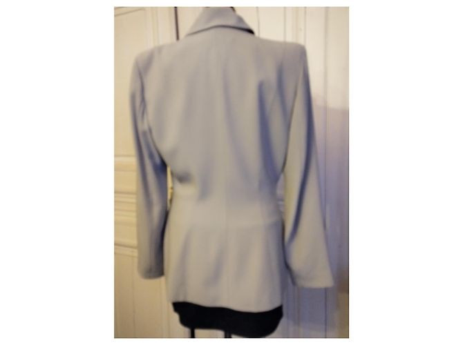Thierry Mugler MUGLER JACKET SOFT CREPE CROSSOVER GRAPHIC SIGNED T 38/40 Beige - view 6