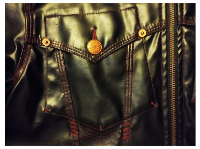 Jean Paul Gaultier GAULTIER JEAN PAUL JACKE JACKE PVC MARTINGALE ROTE NÄHTE S XL ODER T 46 Schwarz - Ansicht 13