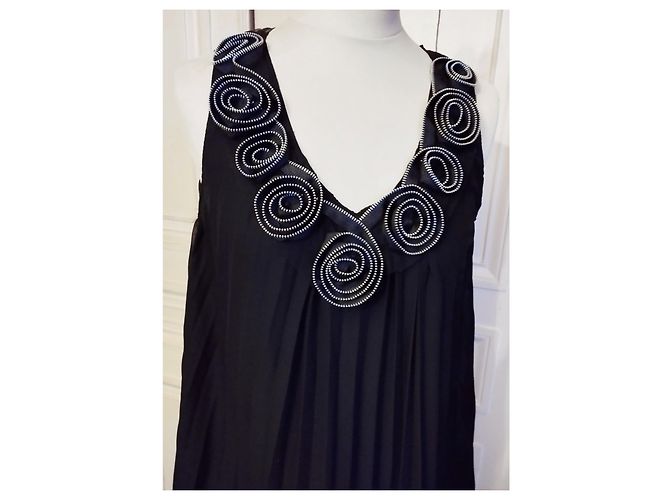 Yumi Kim YUMI TUNIKAKLEID KLEID RELIEF ROSETTEN Plissierte RÜCKENVERSCHLÜSSE S M/L ODER S 42 Schwarz - Ansicht 3