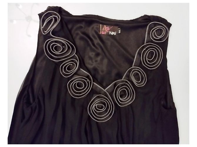 Yumi Kim YUMI TUNIKAKLEID KLEID RELIEF ROSETTEN Plissierte RÜCKENVERSCHLÜSSE S M/L ODER S 42 Schwarz - Ansicht 6