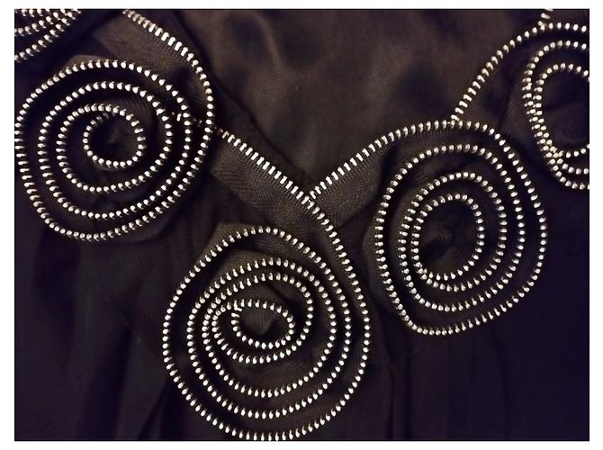 Yumi Kim YUMI TUNIKAKLEID KLEID RELIEF ROSETTEN Plissierte RÜCKENVERSCHLÜSSE S M/L ODER S 42 Schwarz - Ansicht 7