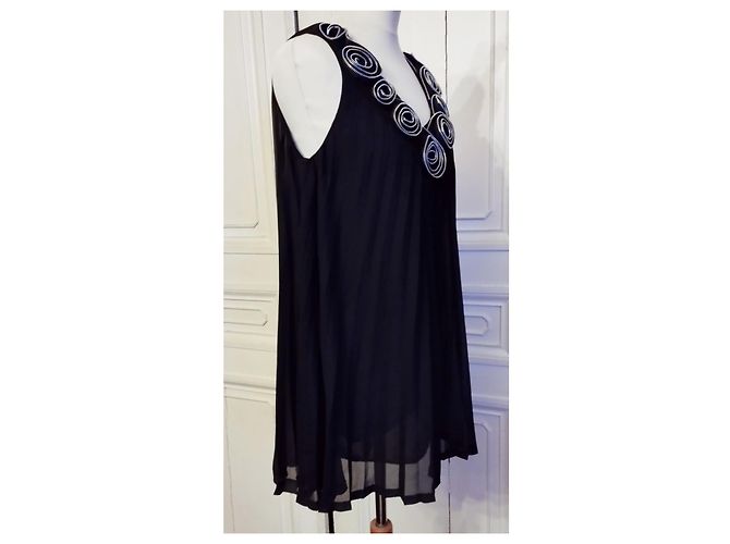 Yumi Kim YUMI TUNIKAKLEID KLEID RELIEF ROSETTEN Plissierte RÜCKENVERSCHLÜSSE S M/L ODER S 42 Schwarz - Ansicht 8