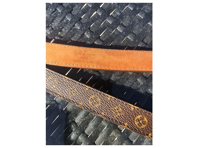 Louis Vuitton Monogramm Ledergürtel Braun Gold Golden Dunkelbraun - Ansicht 6