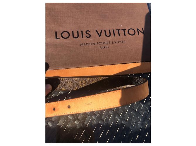 Louis Vuitton Monogramm Ledergürtel Braun Gold Golden Dunkelbraun - Ansicht 7