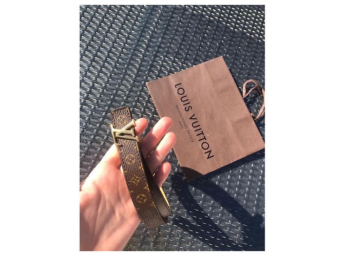 Louis Vuitton Monogramm Ledergürtel Braun Gold Golden Dunkelbraun - Ansicht 8