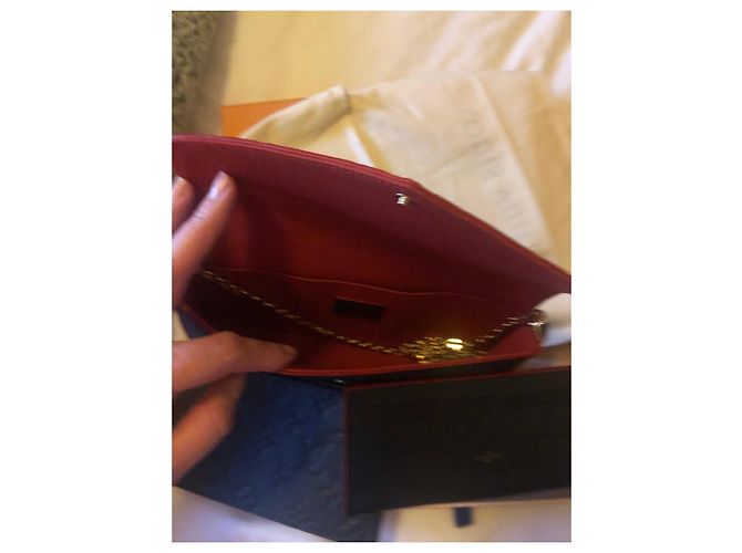 Borsa a mano Louis Vuitton Fellice Prochette in pelle blu - vista 4