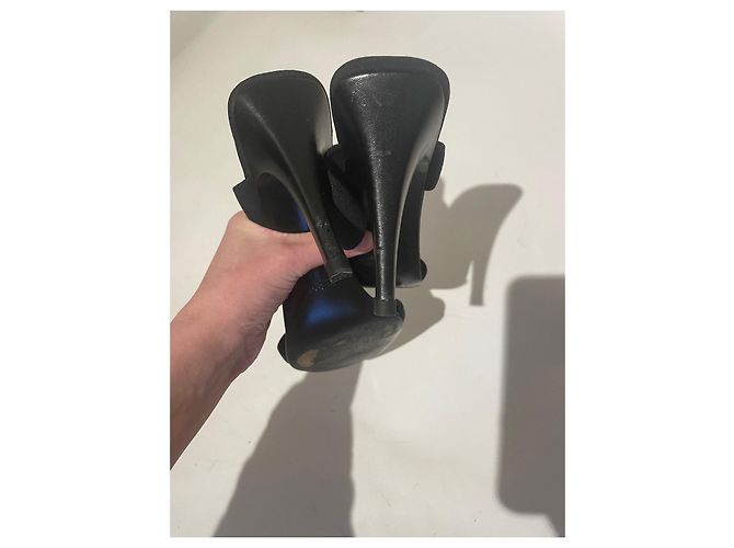Mule Gucci in pelle nera 38.5 Nero - vista 10