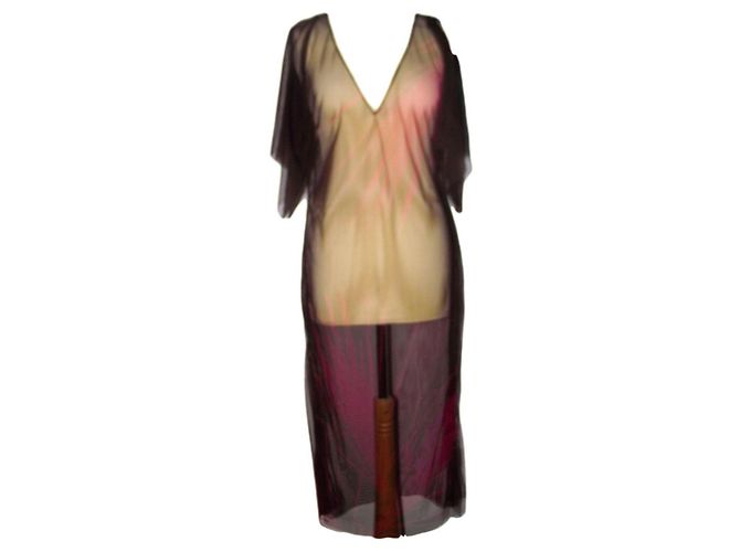 ANTIK BATIK ON KLEID KLEID VOILE MESH BUTTERFLIES TM OR 36/40 Schokolade - Ansicht 2