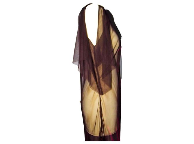ANTIK BATIK ON KLEID KLEID VOILE MESH BUTTERFLIES TM OR 36/40 Schokolade - Ansicht 6