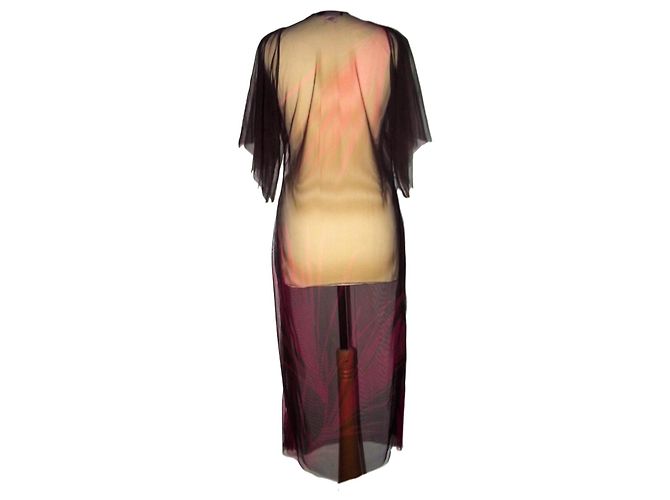 ANTIK BATIK ON KLEID KLEID VOILE MESH BUTTERFLIES TM OR 36/40 Schokolade - Ansicht 7