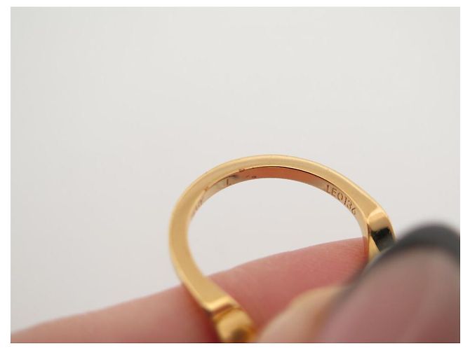 ANELLO LOUIS VUITTON LV SPEEDY PERLE M68070 T56 ANELLO DORATO IN OTTONE E PERLA D'oro - vista 7