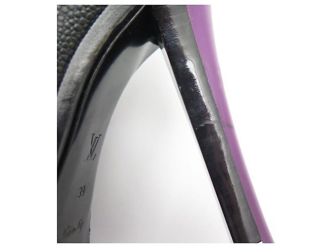 LOUIS VUITTON SCARPE PORTATE POMPE TACCO VIOLA 39 Décolleté in pelle Nero - vista 6