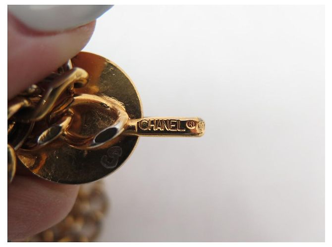Vintage Chanel Kettengürtel 3 RANGES MEDAILLON LOGO CC 65-85 KETTENGÜRTEL Golden - Ansicht 3