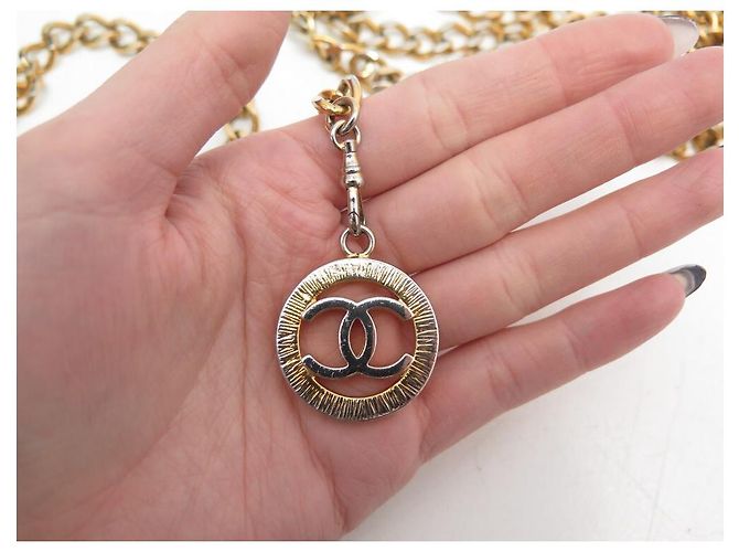 Vintage Chanel Kettengürtel 3 RANGES MEDAILLON LOGO CC 65-85 KETTENGÜRTEL Golden - Ansicht 5