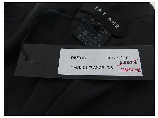 NEUES BUSTIERKLEID VON DESIGNER JAY AHR S 36 SEIDE PAILLETTEN ROT SCHWARZES KLEID - Ansicht 5