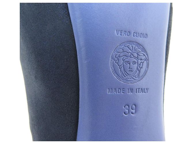 VERSACE SCHUHE PUMPS MIT ABSATZ 39 IT 40 DE PUMPSCHUHE AUS BLAUEM WILDLEDER - Ansicht 4