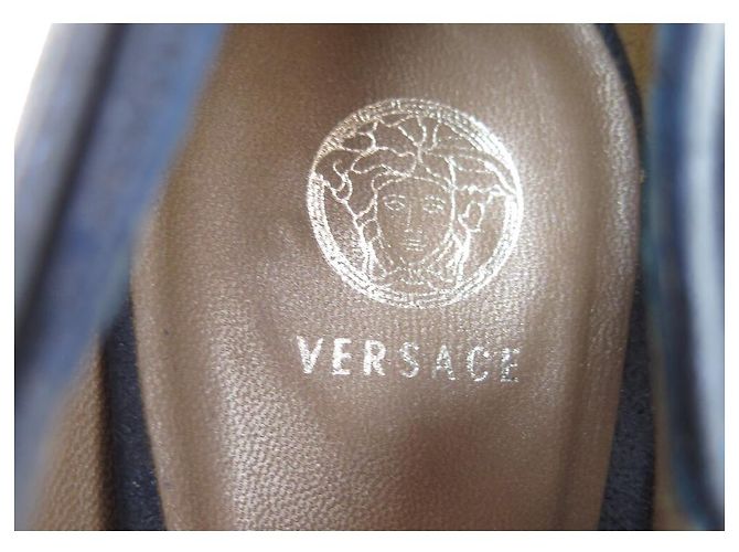 VERSACE SCHUHE PUMPS MIT ABSATZ 39 IT 40 DE PUMPSCHUHE AUS BLAUEM WILDLEDER - Ansicht 5