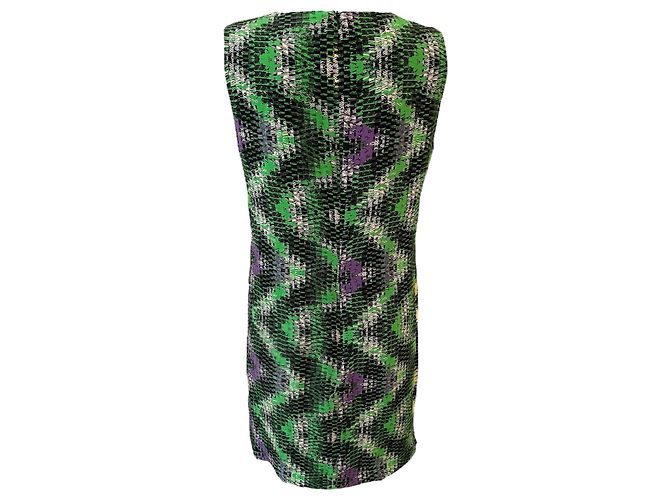 Missoni kurzes Kleid 36 schwarze und bunte Seide - Ansicht 2
