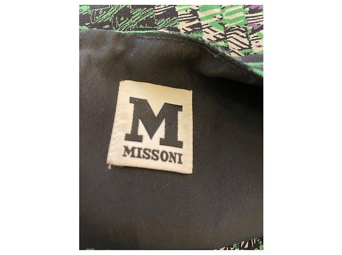 Missoni kurzes Kleid 36 schwarze und bunte Seide - Ansicht 5