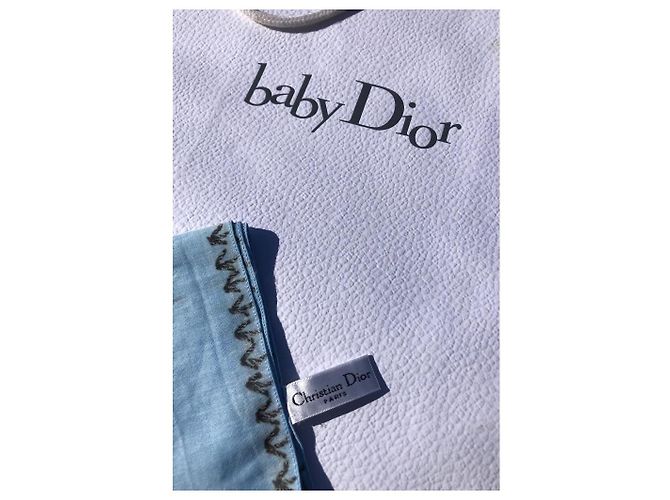 Sciarpa Christian Dior J'adore Dior in cotone blu Blu chiaro - vista 10