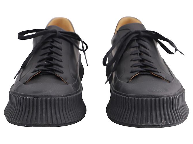 Sneakers Platform Jil Sander in pelle nera - vista 3