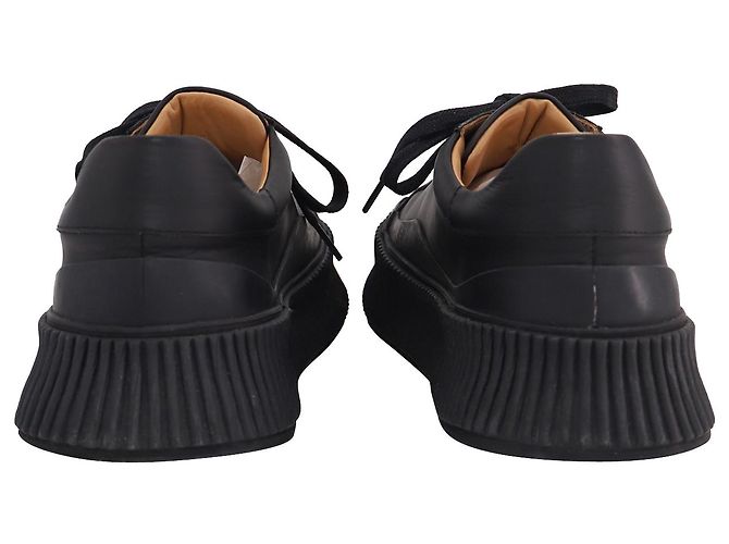 Sneakers Platform Jil Sander in pelle nera - vista 4