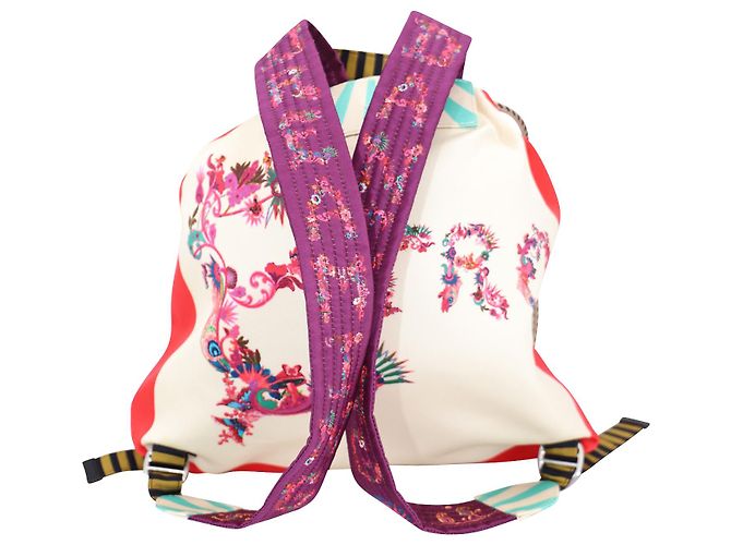 Etro "Start Dreaming and Dancing Print" Drawstring Backpack in Multicolor Viscose - view 3