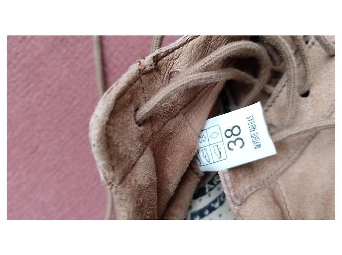 Botines No Name de piel de ciervo beige - vista 5