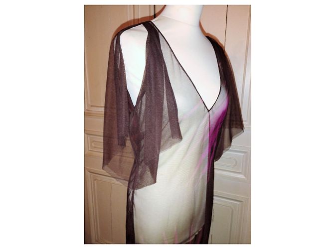 ANTIK BATIK ON KLEID KLEID VOILE MESH BUTTERFLIES TM OR 36/40 Schokolade - Ansicht 10