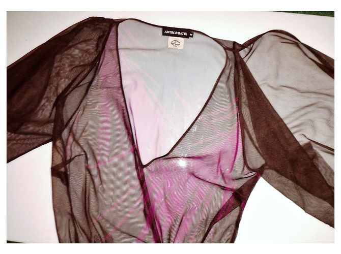 ANTIK BATIK ON KLEID KLEID VOILE MESH BUTTERFLIES TM OR 36/40 Schokolade - Ansicht 9