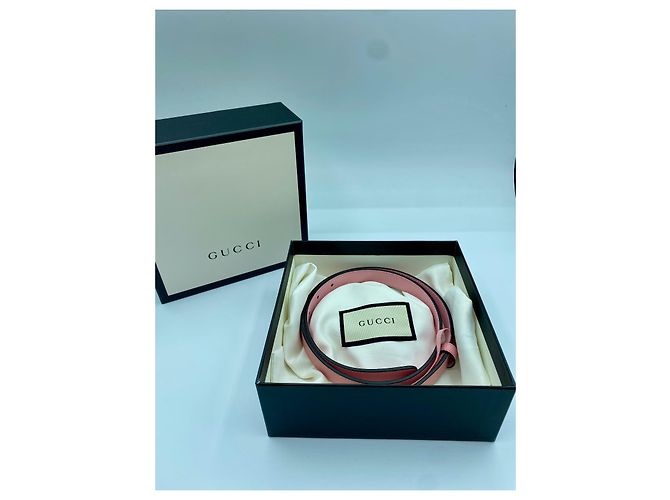 Gucci G Schnalle Gürtel aus Leder Rosa 80 cm Pink - Ansicht 2
