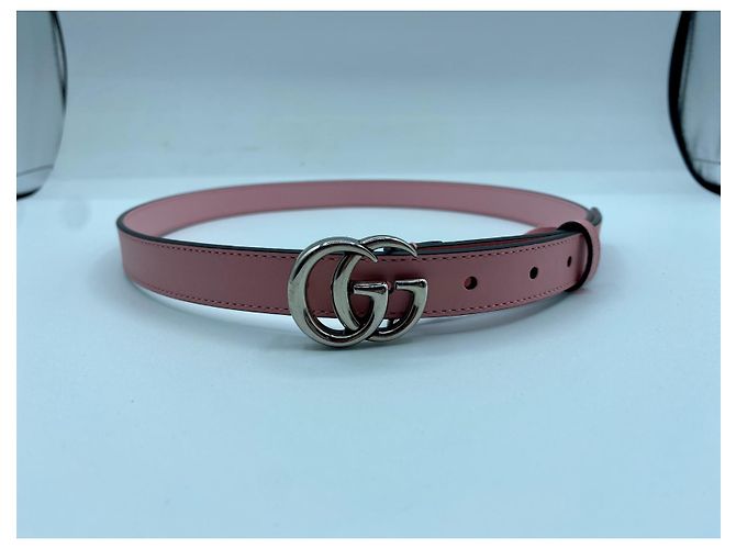 Gucci G Schnalle Gürtel aus Leder Rosa 80 cm Pink - Ansicht 3