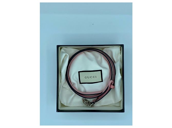 Gucci G Schnalle Gürtel aus Leder Rosa 80 cm Pink - Ansicht 4