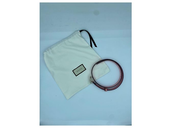 Gucci G Schnalle Gürtel aus Leder Rosa 80 cm Pink - Ansicht 6