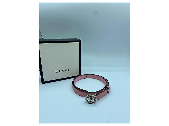 Gucci G Schnalle Gürtel aus Leder Rosa 80 cm Pink - Ansicht 7