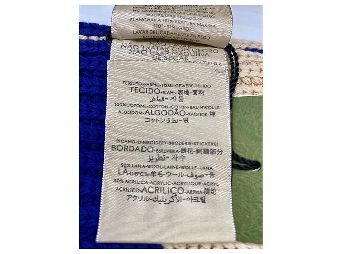 Bufanda Gucci de algodón azul y blanco - vista 10