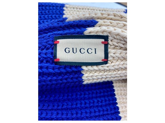 Bufanda Gucci de algodón azul y blanco - vista 4