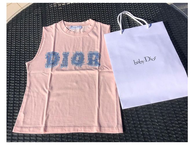 Top Christian Dior Rosa e Blu con Logo Grafico - vista 2